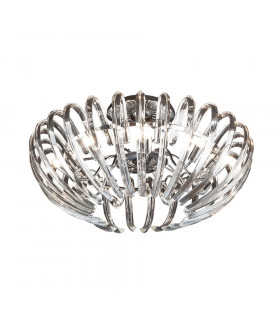 9 Light Crystal Flush Ceiling Light Chrome G9 -1