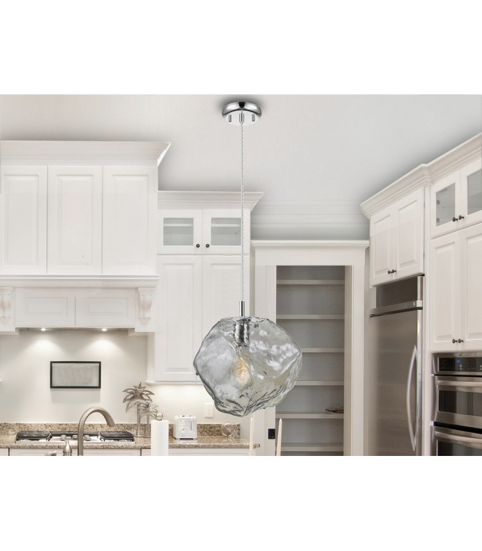 Pendant Light  Chrome Smoke 1x E27 -1