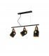 Pendant Light Straight Bar Matt Black Gold Paint 3x E14 -2