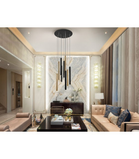Pendant Light Cluster Drop Glossy Gold Matt White -1