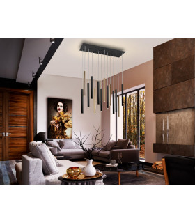 Pendant Light Cluster Drop Glossy Gold Matt Black -1