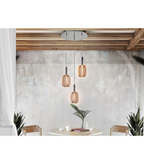 Dimmable Pendant Light Cluster Drop Chrome-Gold -1