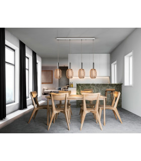 Dimmable Pendant Light Straight Bar Chrome-Gold -1