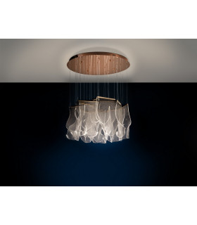 Pendant Light Cluster Drop Micro Printed Rose Gold -1