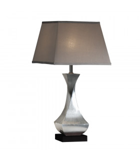 Table Lamp with Shades Rectangle & Square Silver Brown Chrome Leaf 1x E27 -1