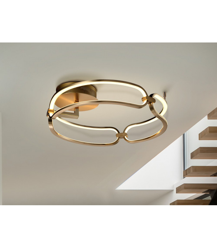 Semi Flush Ceiling Light Cylindrical Rose Gold -1