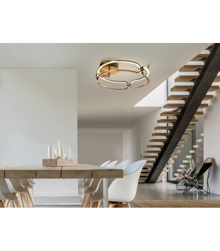 Semi Flush Ceiling Light Cylindrical Rose Gold -2