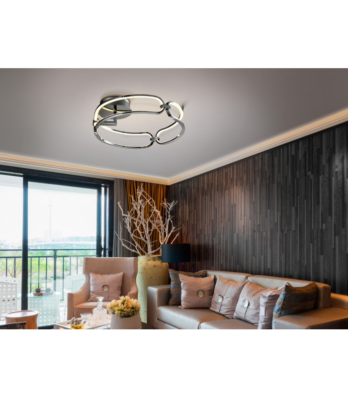 Semi Flush Ceiling Light Cylindrical Chrome -2