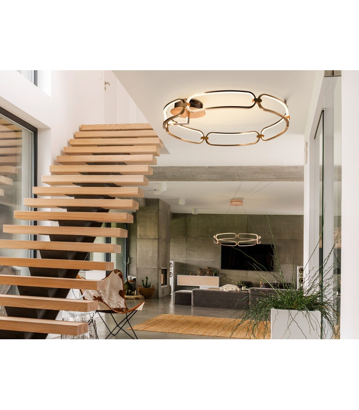 Semi Flush Ceiling Light Cylindrical Rose Gold -2