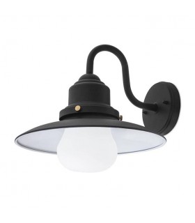 1 Light Outdoor Dome Wall Light Black IP44 - 1