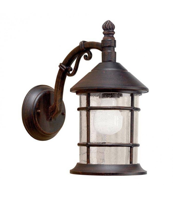 1 Light Outdoor Wall Lantern Rusty Brown - 1