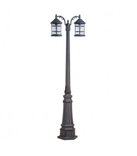 2 Light Lamp Post Rusty Brown - 1