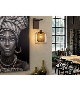 Wall Light with Shade Chocolate 1x E27 -1