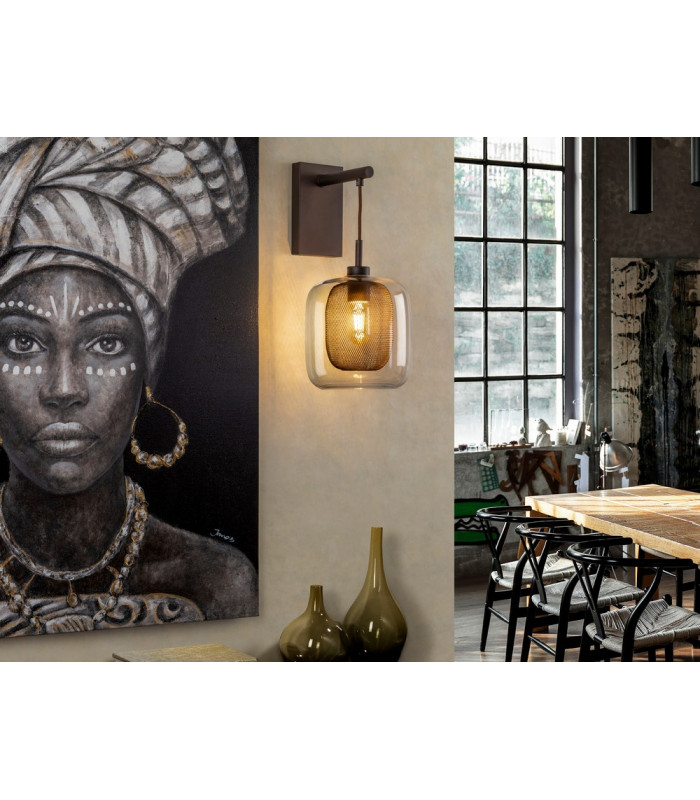 Wall Light with Shade Chocolate 1x E27 -1