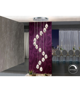 Dimmable 14 Light Light Pendant Light Cluster Drop Chrome -1
