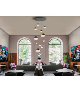 Dimmable 14 Light Light Pendant Light Cluster Drop Copper Satin Brass Chrome -1