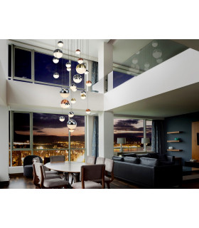 Dimmable 27 Light Light Pendant Light Cluster Drop Chrome Copper Satin Brass -1
