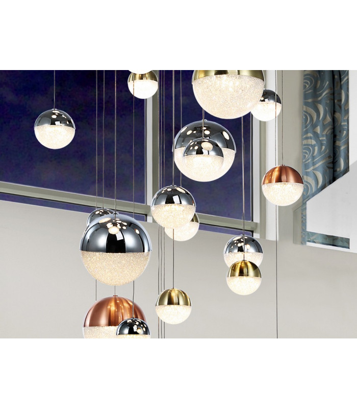 Dimmable 27 Light Light Pendant Light Cluster Drop Chrome Copper Satin Brass -2