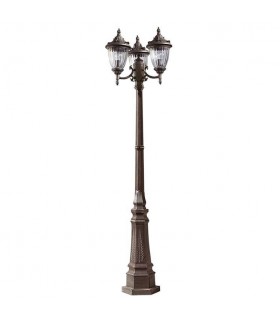 3 Light Triple Outdoor Post Lantern Rusty Brown - 1