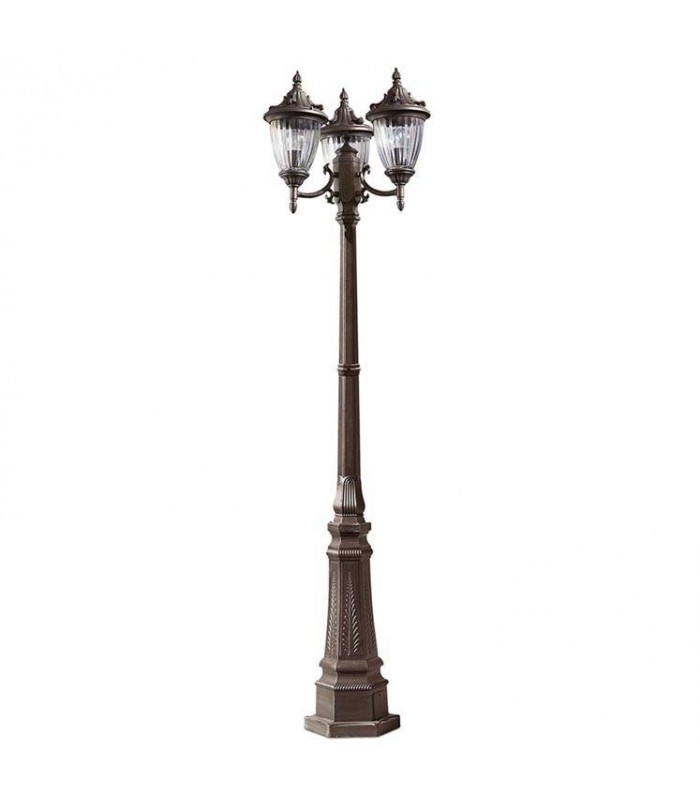 3 Light Triple Outdoor Post Lantern Rusty Brown - 1