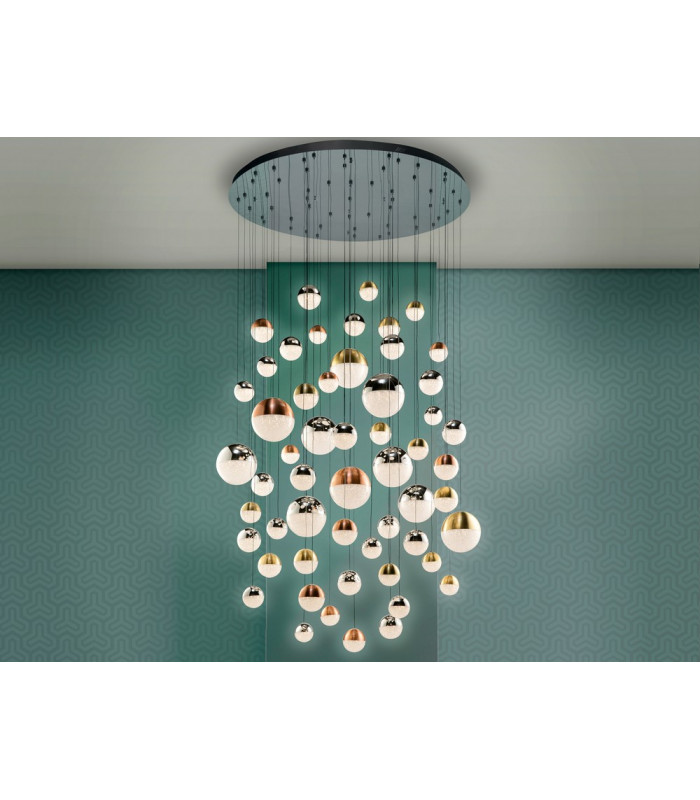 Dimmable 55 Light Light Pendant Light Cluster Drop Chrome Copper Brass -3