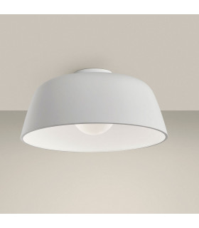 Cylindrical Semi Flush Light Large White E27