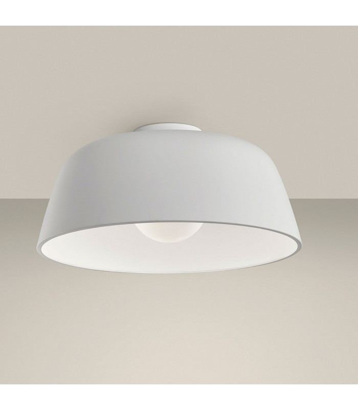 Cylindrical Semi Flush Light Large White E27