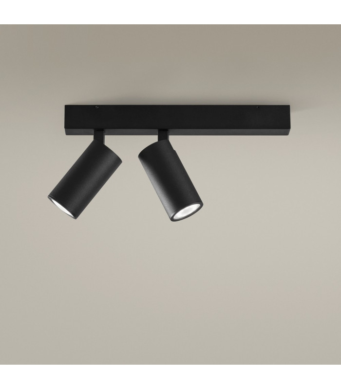 Twin Spotlight Metallic Black GU10 7W
