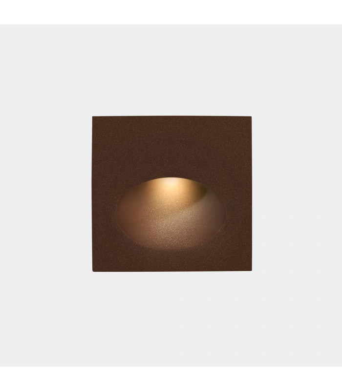 Outdoor LED Recessed Wall Light Square Brown IP65 2.2W 2700K