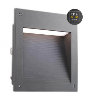 Outdoor LED Recessed Wall Light Urban Grey, Partly-Sandblasted IP66 20W 3000K Dimmable