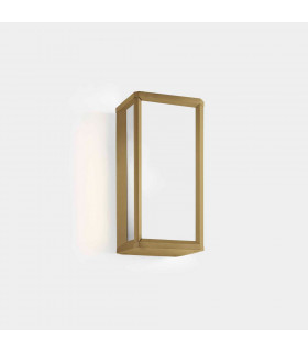 Outdoor LED Mini Box Wall Lantern Gold, White IP65 9W 2700K