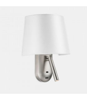 LED USB Reading Light Nickel, White IP20 2.2W 2700K