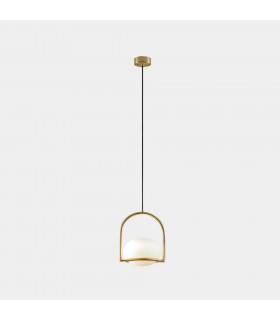 Globe Pendant Gold, White E14