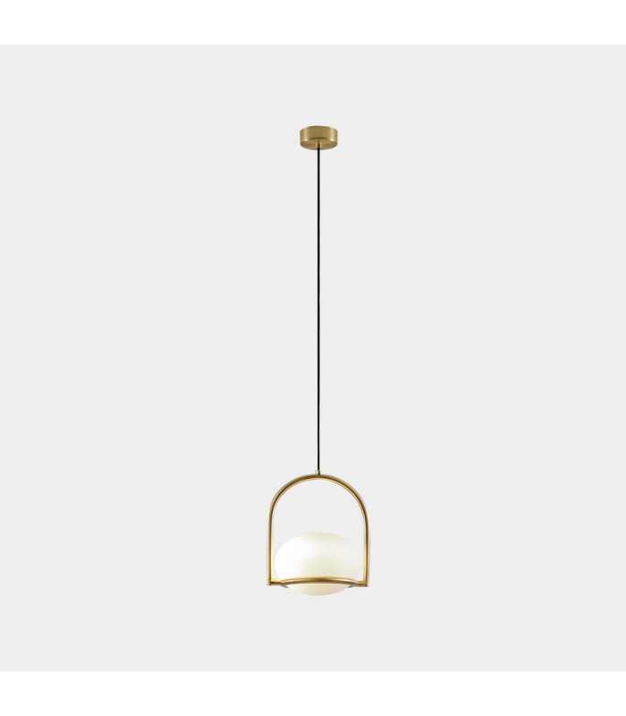 Globe Pendant Gold, White E14