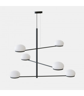 Multi Arm Pendant Black, White E14