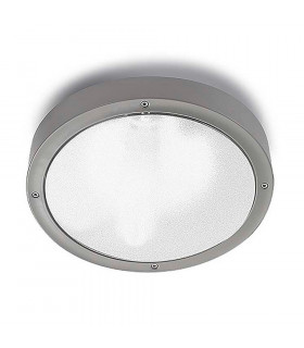 Outdoor Simple Flush Large Grey, Opal IP65 E27