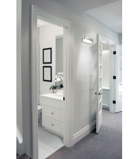 LED 1 Light Up & Down Small Wall Light White Brushed Aluminium