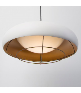 Integrated LED Dome Ceiling Pendant Light White Gold