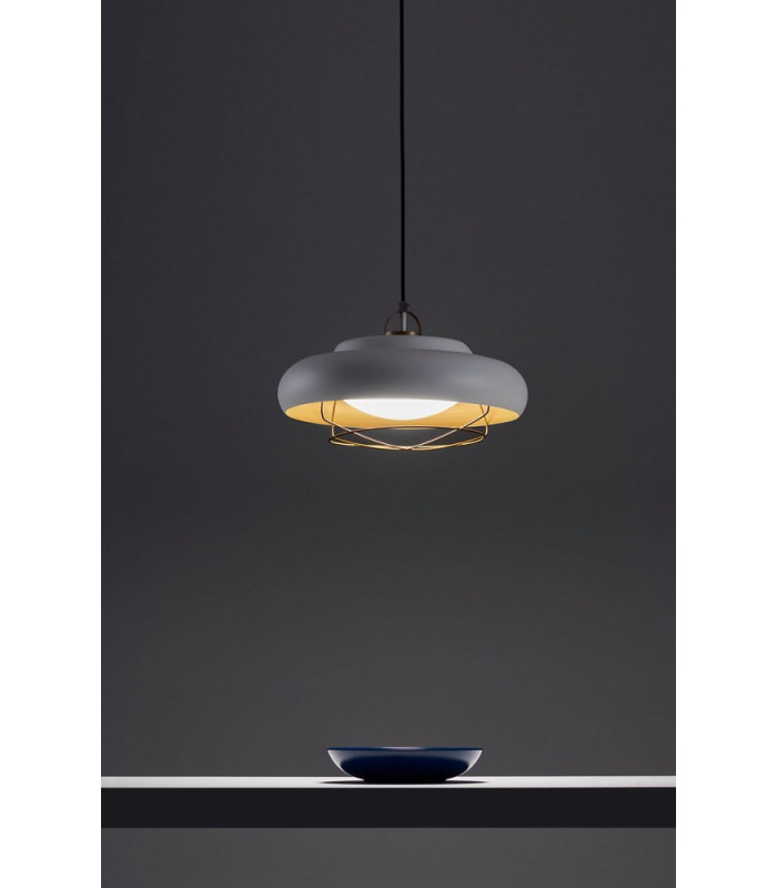 LED 1 Light Dimmable Dome Ceiling Pendant Gold Grey