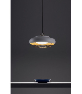 LED 1 Light Dome Ceiling Pendant Gold Grey