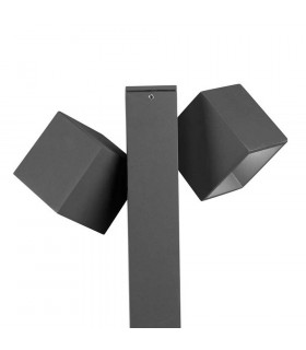 LED 2 Light Outdoor Bollard Light Urban Grey IP65
