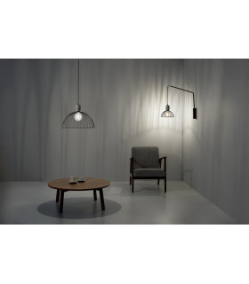 Cage Ceiling Pendant Matt Black Cement 1x E27 48.7cm