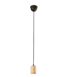 Cage Ceiling Pendant Matt Black Light Wood 1x E27 24.7cm