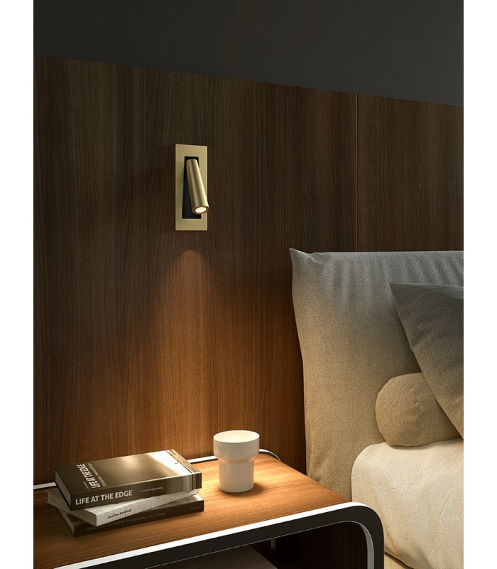LED Recessed Fold Away Reading Light Matt Gold IP20 2.1W 2700K