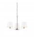 Multi Arm Pendant Light Bright Nickel Plate, Vintage White Fabric - 1