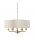 Single Shade Pendant Light Brushed Chrome Plate, Natural Linen - 1