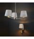 Multi Arm Pendant Light Bright Nickel Plate, Vintage White Fabric - 4