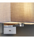 Wall Lamp Chrome Plate, Grey Fabric Rectangular Shade With Usb Socket - 5