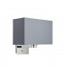 Wall Lamp Chrome Plate, Grey Fabric Rectangular Shade With Usb Socket - 6
