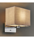 Wall Lamp Chrome Plate, Grey Fabric Rectangular Shade With Usb Socket - 2